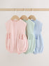 Pastel Colour Zip Through Baby Rompers 3 Pack - Pastel Colour / 12-18 Months (80-86cm)