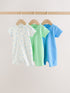 Blue Two Way Zip Baby Rompers 3 Pack (0mths-3yrs) - 12-18 Months (80-86cm)