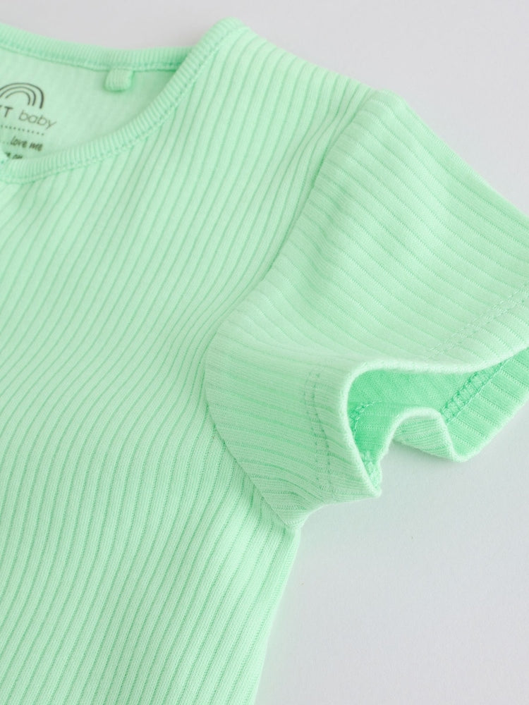 Blue Two Way Zip Baby Rompers 3 Pack (0mths-3yrs)