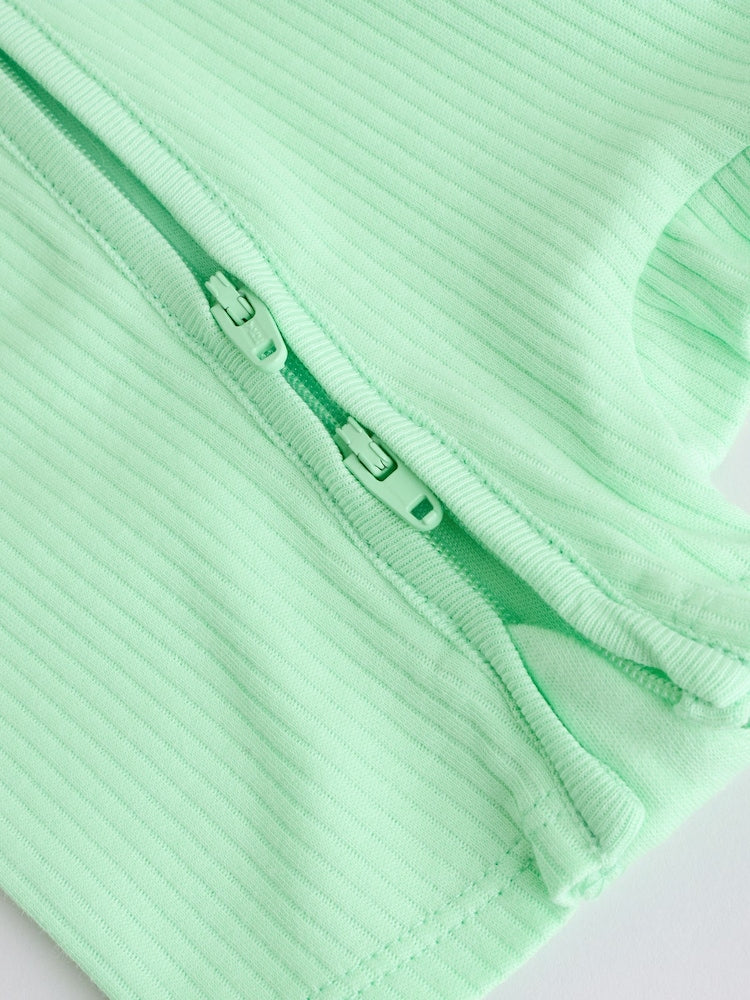 Blue Two Way Zip Baby Rompers 3 Pack (0mths-3yrs)