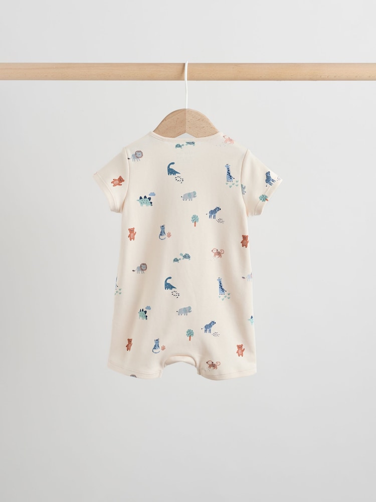 Teal Blue Two Way Zip Baby Rompers 3 Pack (0mths-3yrs) - Size 50cm (First Size)