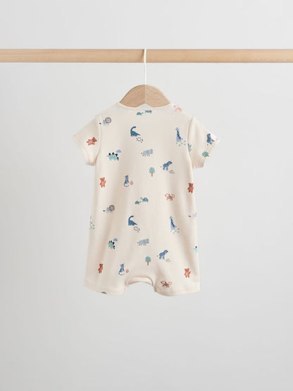 Teal Blue Two Way Zip Baby Rompers 3 Pack (0mths-3yrs) - Size 50cm (First Size)