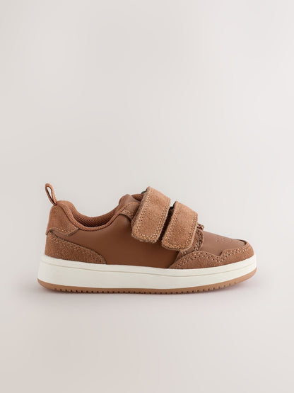 Tan Brown Standard Fit (F) Touch Fastening Leather First Walker Baby Shoes - Size EU 19 (UK 3)