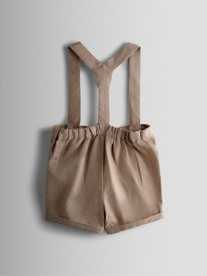JoJo Maman Bébé Natural 2-Piece Grandad Shirt &amp; Shorts Set