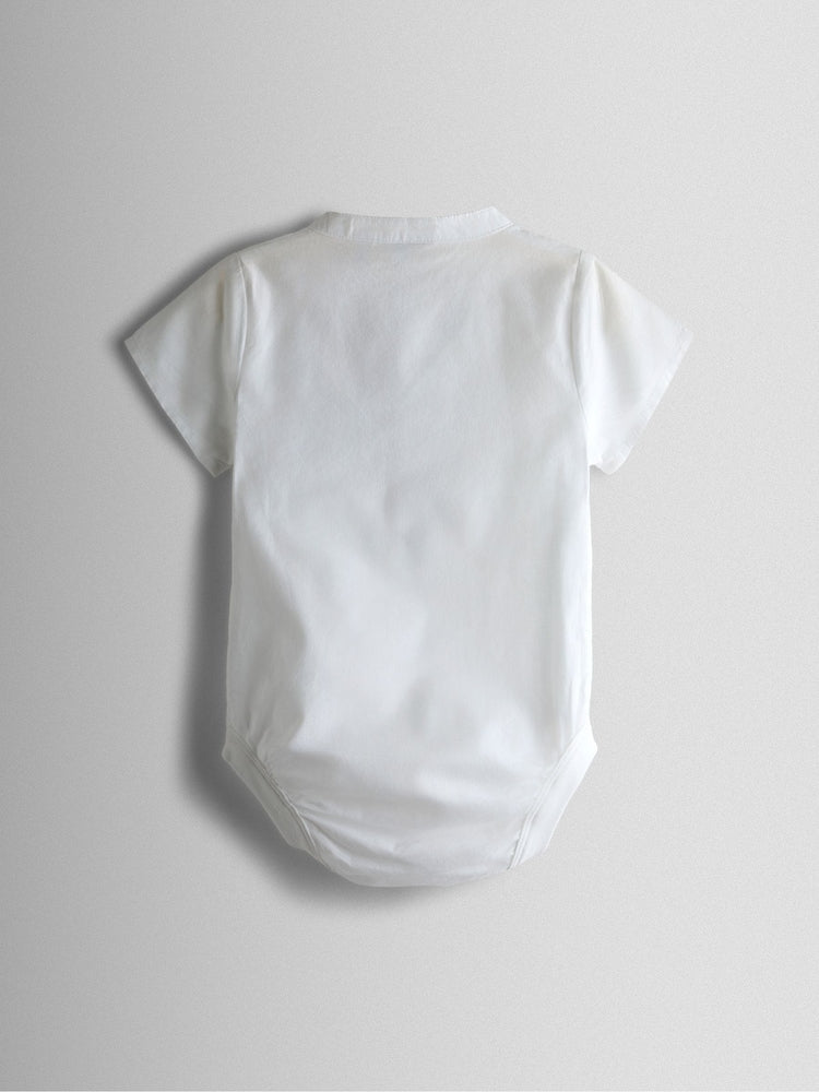 JoJo Maman Bébé Natural 2-Piece Grandad Shirt &amp; Shorts Set