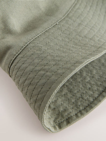 Black/Khaki Green Plain Bucket Hats 2 Pack (3mths-16yrs)