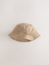 Cement Brown Cotton Canvas Bucket Hat (3mths-16yrs) - 11-13 Years (146-158cm)