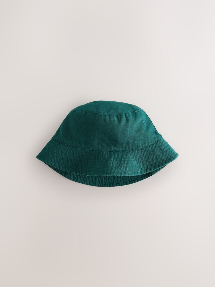 Green Cotton Canvas Bucket Hat (3mths-16yrs)
