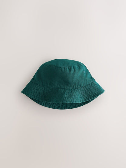 Green Cotton Canvas Bucket Hat (3mths-16yrs) - 11-13 Years (146-158cm)