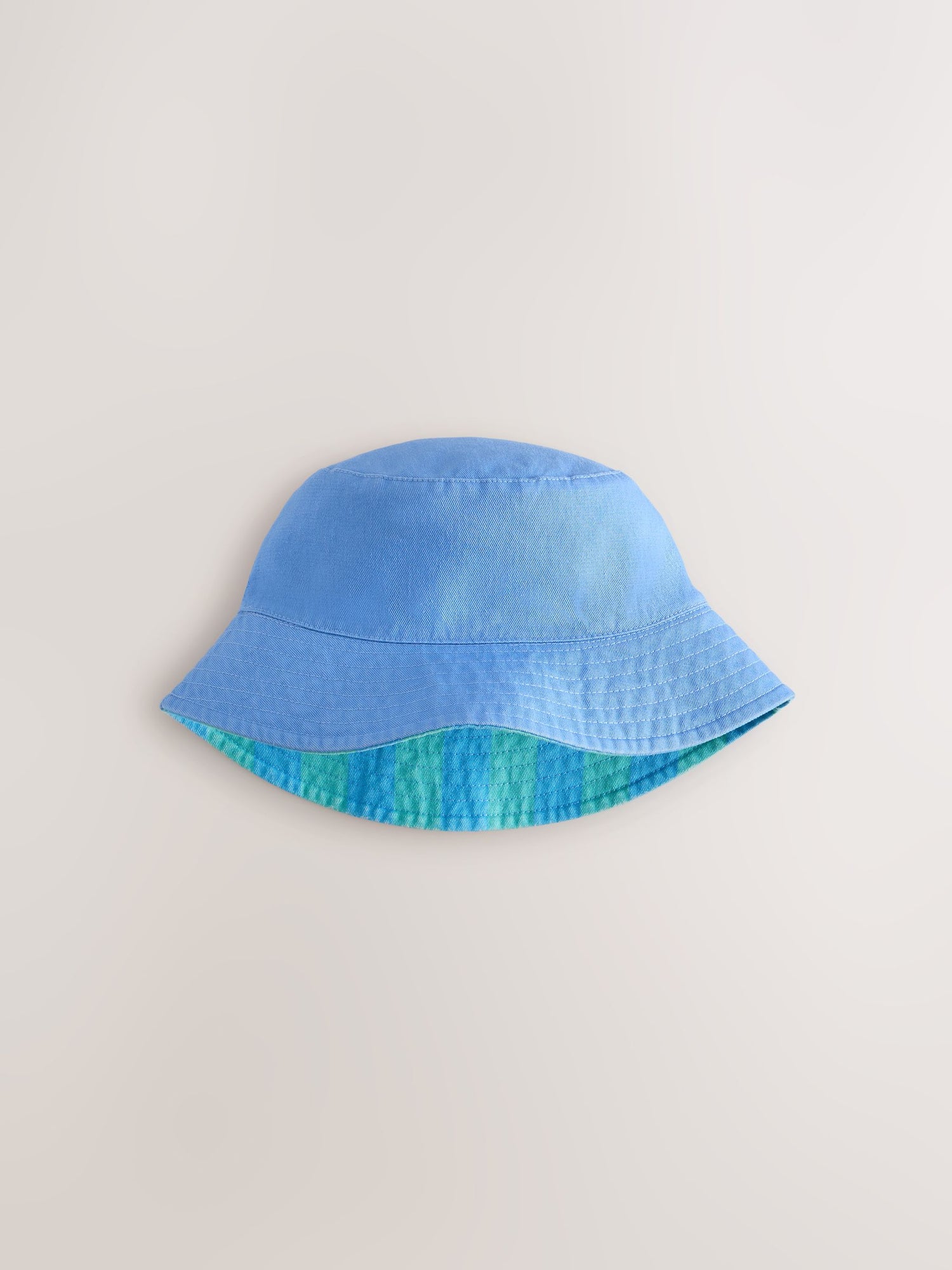 Blue/Green Reversible Bucket Hat (3mths-16yrs) - Size 3-9 Months (62-74cm)