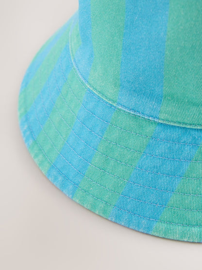 Blue/Green Reversible Bucket Hat (3mths-16yrs) - Size 3-9 Months (62-74cm)