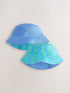 Blue/Green Reversible Bucket Hat (3mths-16yrs) - Size 3-9 Months (62-74cm) - Blue/Green