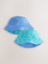 Blue/Green Reversible Bucket Hat (3mths-16yrs) - Size 3-9 Months (62-74cm) - Default 1