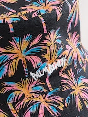 Black Multi Palm Trees Reversible Bucket Hat (1-16yrs) - Size 1-2 Years (80-92cm)