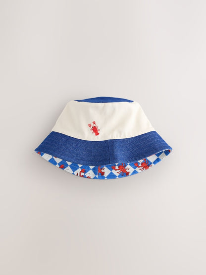 Red/White/Blue Lobster Reversible Bucket Hat (3mths-16yrs)