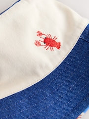 Red/White/Blue Lobster Reversible Bucket Hat (3mths-16yrs) - Size 3-9 Months (62-74cm)