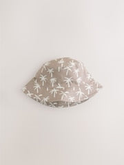 Black/Tan Palm Tree Bucket Hats 2 Pack (3mths-13yrs) - Size 1-2 Years (80-92cm)