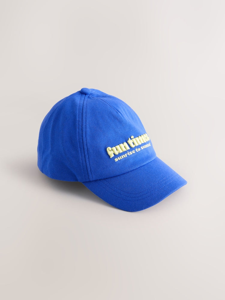 Blue/Orange Slogan Caps 2 Pack (1-13yrs)