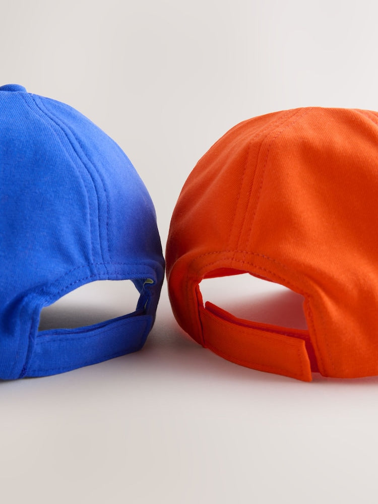 Blue/Orange Slogan Caps 2 Pack (1-13yrs)