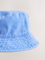 Blue Cotton Canvas Bucket Hat (3mths-13yrs) - Size 3-9 Months (62-74cm)