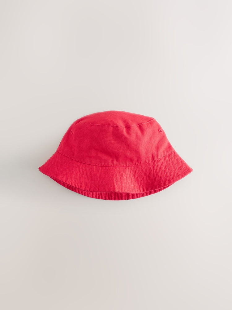 Red Cotton Canvas Bucket Hat (3mths-16yrs)