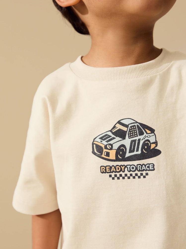 Cream Race Car