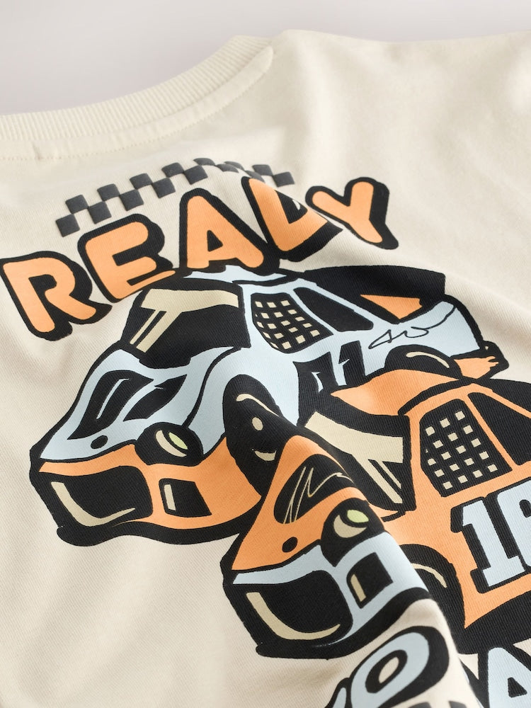 Cream Race Car