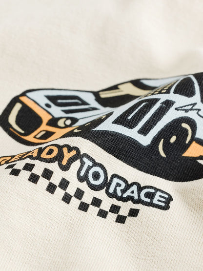 Cream Race Car