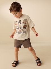 White Neutral Diggers Short Sleeve Appliqué T-Shirt (3mths-7yrs) - Size 3-6 Months (62-68cm)