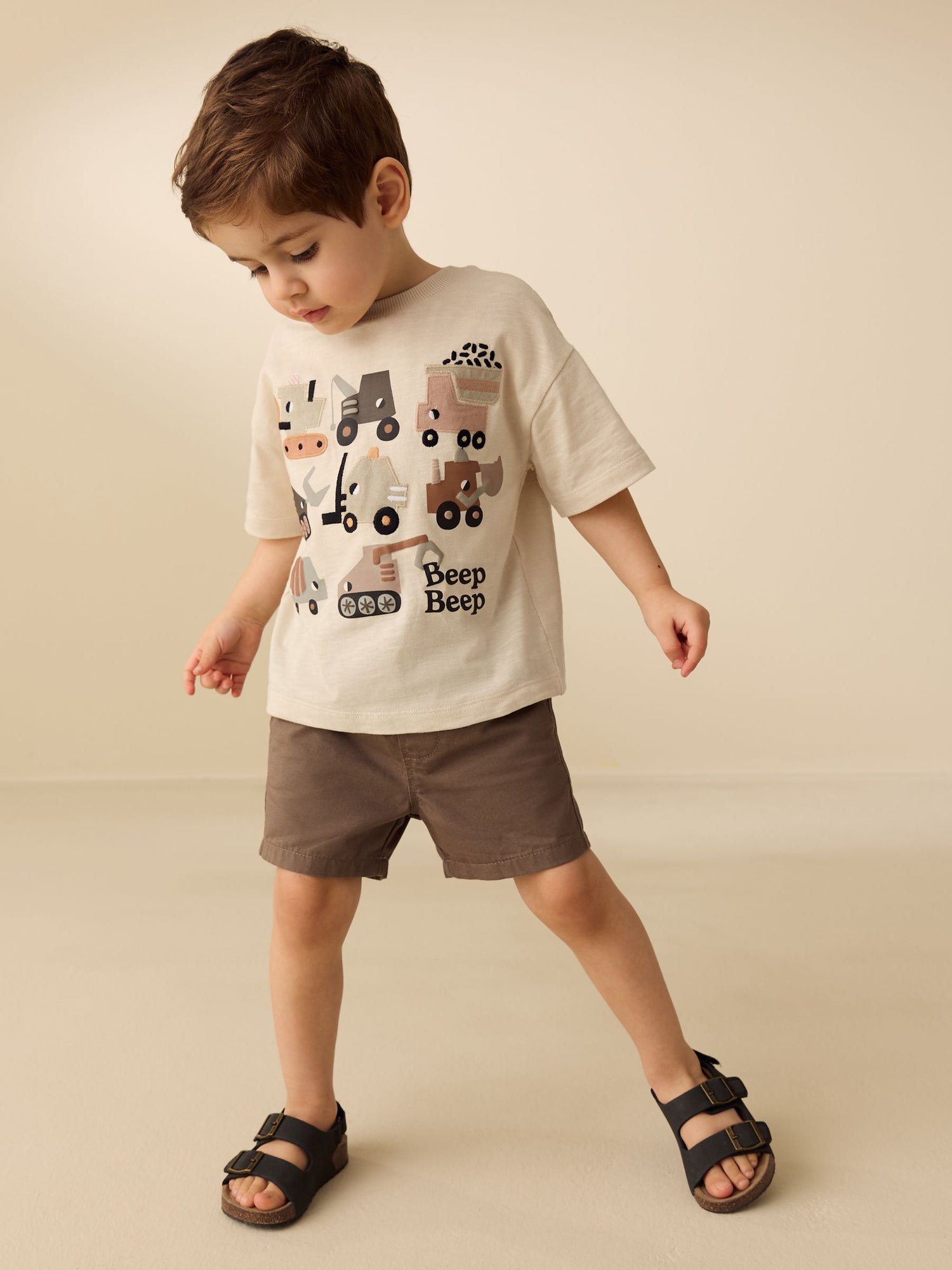 White Neutral Diggers Short Sleeve Appliqué T-Shirt (3mths-7yrs) - Size 3-6 Months (62-68cm)