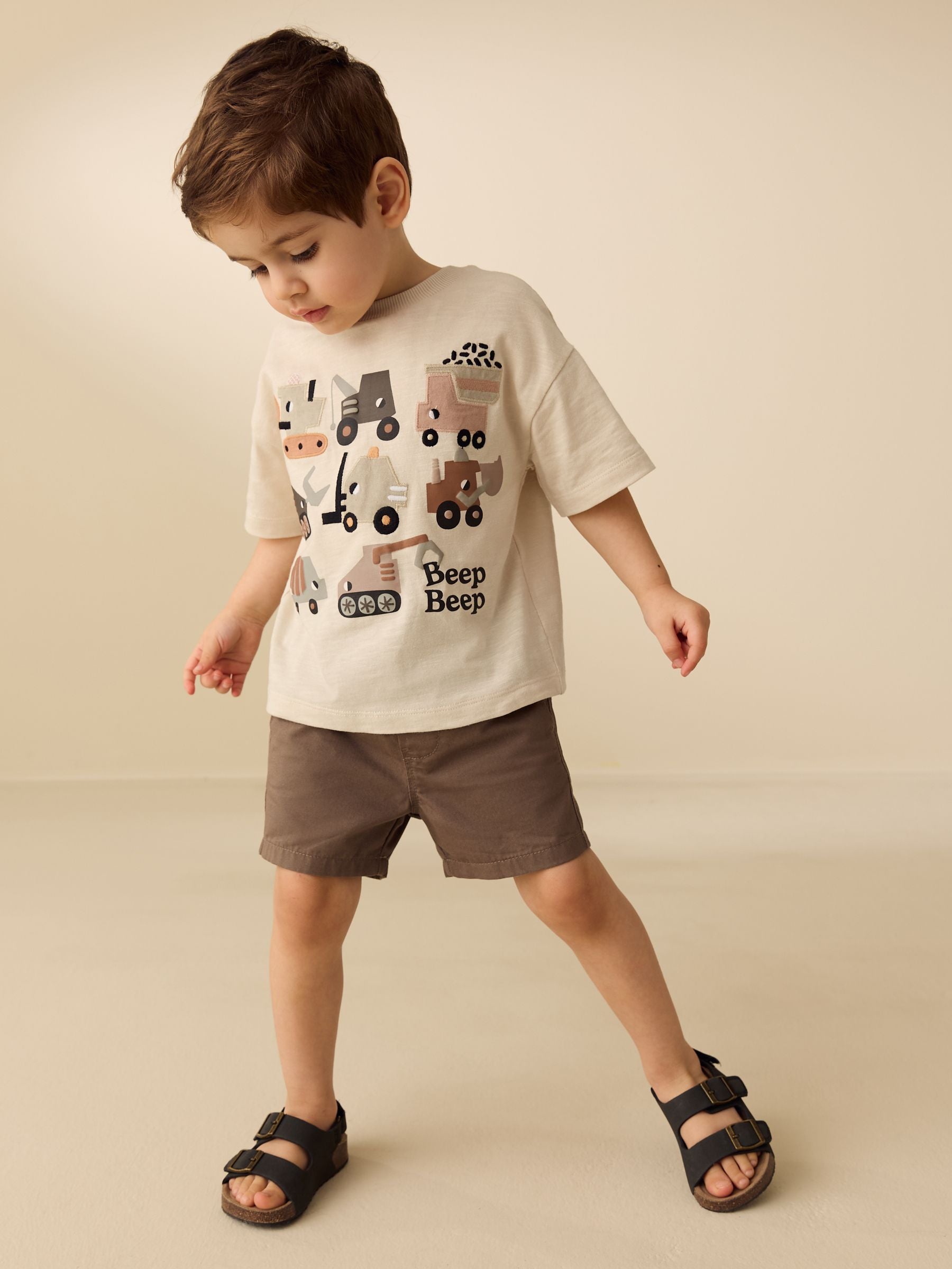 White Neutral Diggers Short Sleeve Appliqué T-Shirt (3mths-7yrs) - Size 3-6 Months (62-68cm)