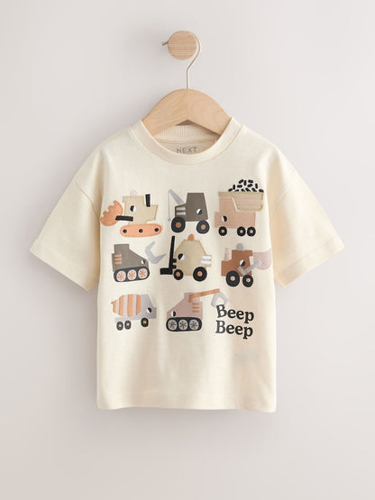 White Neutral Diggers Short Sleeve Appliqué T-Shirt (3mths-7yrs) - Size 3-6 Months (62-68cm)