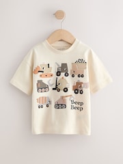 White Neutral Diggers Short Sleeve Appliqué T-Shirt (3mths-7yrs) - Size 3-6 Months (62-68cm)