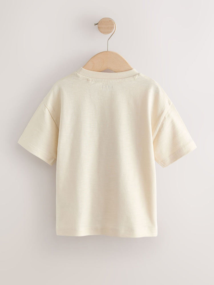 White Neutral Diggers Short Sleeve Appliqué T-Shirt (3mths-7yrs)