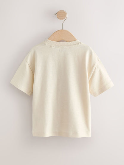 White Neutral Diggers Short Sleeve Appliqué T-Shirt (3mths-7yrs)