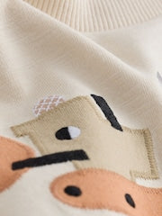 White Neutral Diggers Short Sleeve Appliqué T-Shirt (3mths-7yrs) - Size 3-6 Months (62-68cm)
