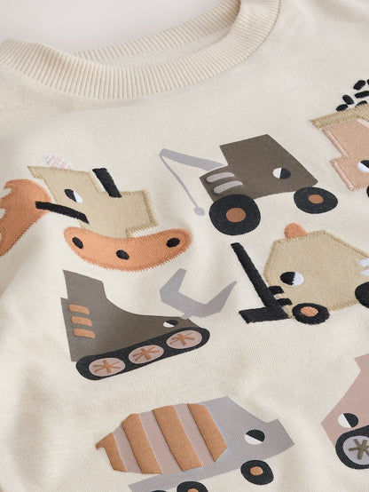 White Neutral Diggers Short Sleeve Appliqué T-Shirt (3mths-7yrs) - Size 3-6 Months (62-68cm)