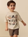 White Neutral Diggers Short Sleeve Appliqué T-Shirt (3mths-7yrs) - Size 3-6 Months (62-68cm)