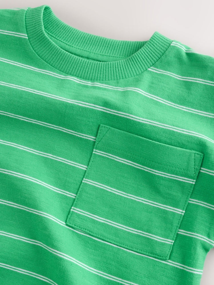 Green Pocket Short Sleeve Stripe T-Shirt (3mths-7yrs) (3mths-7yrs)
