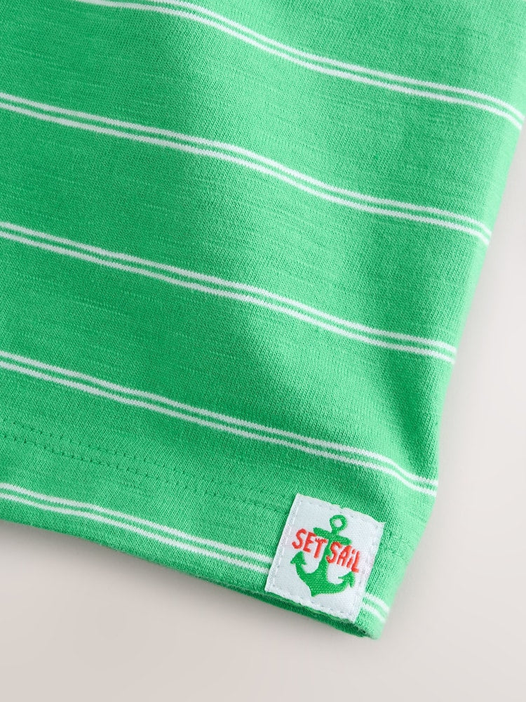 Green Pocket Short Sleeve Stripe T-Shirt (3mths-7yrs) (3mths-7yrs)