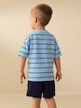 Blue Stripe Sealife Boat Short Sleeve Interactive T-Shirt (3mths-7yrs) - Size 3-6 Months (62-68cm)