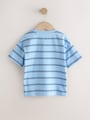 Blue Stripe Sealife Boat Short Sleeve Interactive T-Shirt (3mths-7yrs) - Size 3-6 Months (62-68cm)