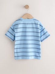 Blue Stripe Sealife Boat Short Sleeve Interactive T-Shirt (3mths-7yrs) - Size 3-6 Months (62-68cm)