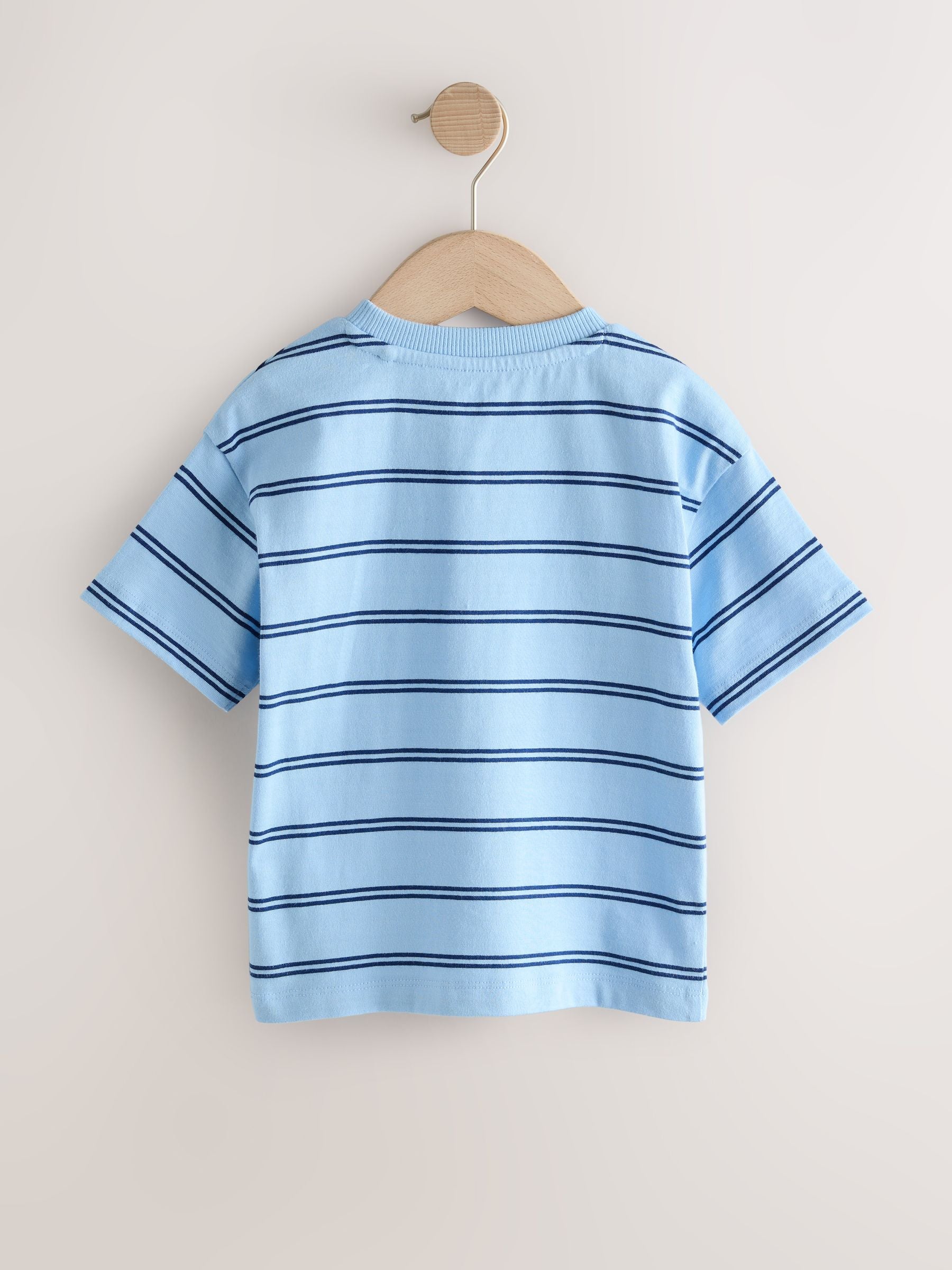 Blue Stripe Sealife Boat Short Sleeve Interactive T-Shirt (3mths-7yrs) - Size 3-6 Months (62-68cm)
