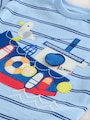 Blue Stripe Sealife Boat Short Sleeve Interactive T-Shirt (3mths-7yrs) - Size 3-6 Months (62-68cm)