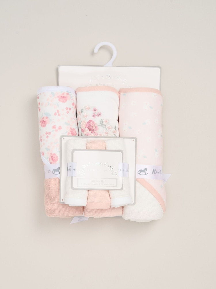 Rock-A-Bye Baby Boutique Light Pink Hooded Towels 3 Pack - Size One