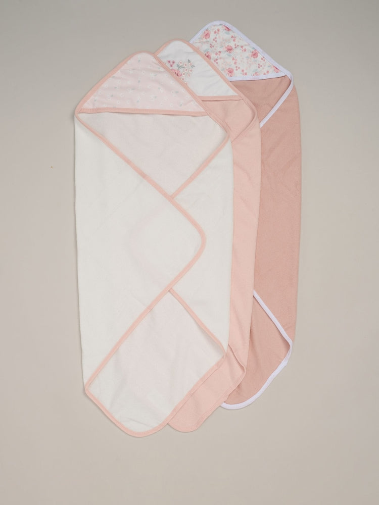 Rock-A-Bye Baby Boutique Light Pink Hooded Towels 3 Pack - Size One