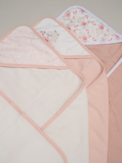 Rock-A-Bye Baby Boutique Light Pink Hooded Towels 3 Pack - Size One