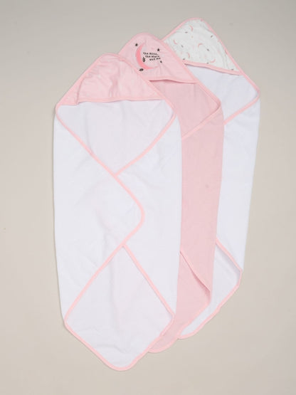 Rock-A-Bye Baby Boutique Pink Hooded Towels 3 Pack - Size One