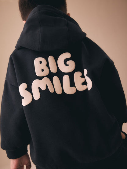 Black Big Smiles Hoodie and Shorts Set (3mths-7yrs)